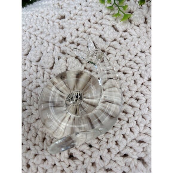 Vintage Murano Glass Snail Sculpture Paperweight Hand Made 6"X3.5" - Picture 8 of 8